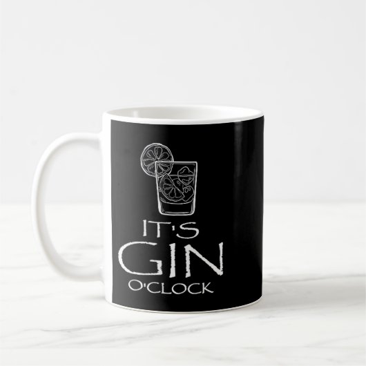 Funny Gin Tonic Saying Oh It's Gin O'clock  コーヒーマグカップ (左)