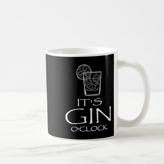 Funny Gin Tonic Saying Oh It's Gin O'clock コーヒーマグカップ (右)