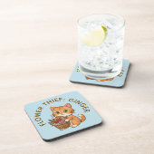 Funny Ginger Cat Flower Thief | Plastic Coaster コースター (右側)