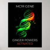 Funny Ginger Powers Activated Redhead DNA Wall Art ポスター (正面)