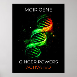 Funny Ginger Powers Activated Redhead DNA Wall Art ポスター