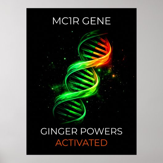 Funny Ginger Powers Activated Redhead DNA Wall Art ポスター (正面)