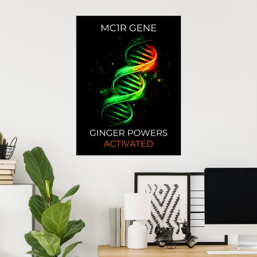 Funny Ginger Powers Activated Redhead DNA Wall Art ポスター (ホームオフィス)