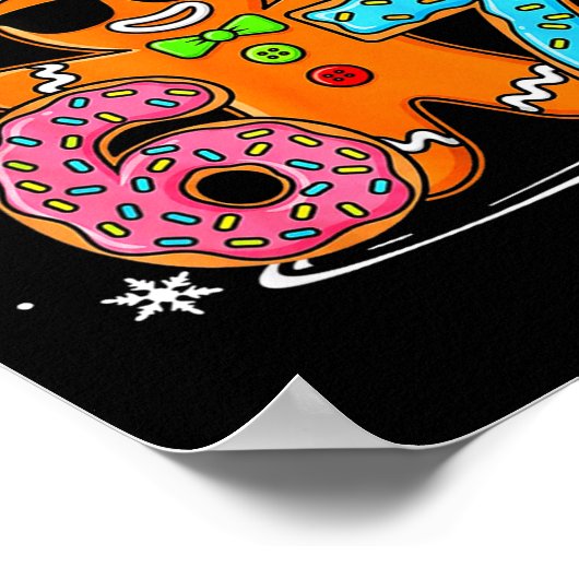 Funny Gingerbread 67 Six Seven Ice Cream Drip Chri ポスター (角)