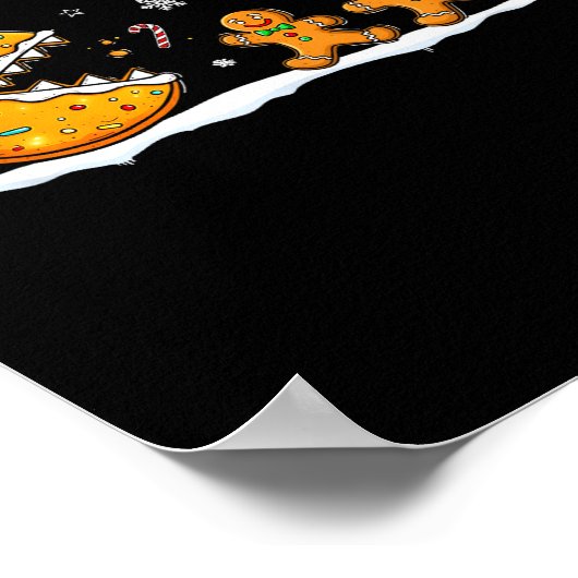 Funny Gingerbread Christmas Cookie Baking Boys Gir ポスター (角)