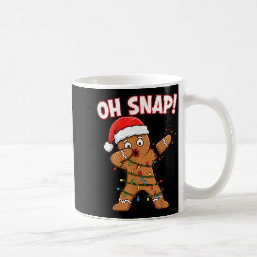 Funny Gingerbread Christmas Santa Dabbing Xmas Coo コーヒーマグカップ (右)