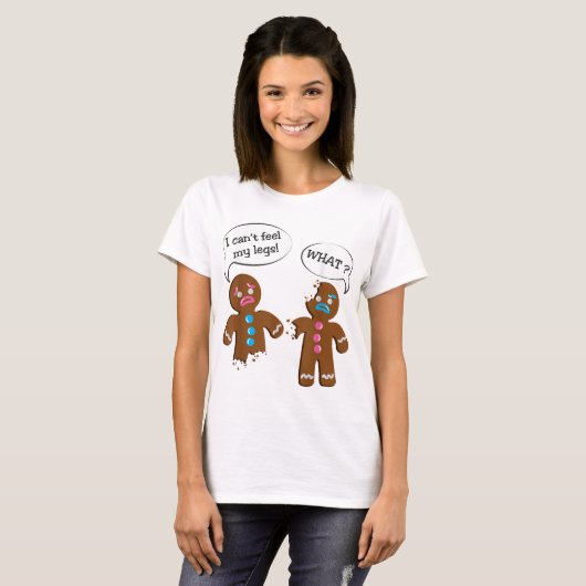 Funny Gingerbread Cookie Christmas Design Tシャツ (正面フル)