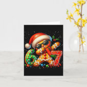 Funny Gingerbread Dabbing Six Seven 67 Meme Christ カード (黄色い花)