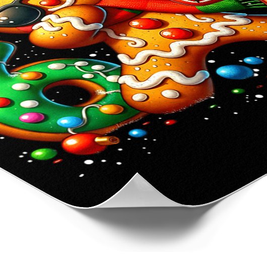 Funny Gingerbread Dabbing Six Seven 67 Meme Christ ポスター (角)