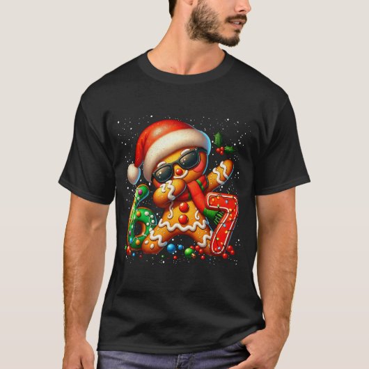 Funny Gingerbread Dabbing Six Seven 67 Meme Christ Tシャツ (正面)