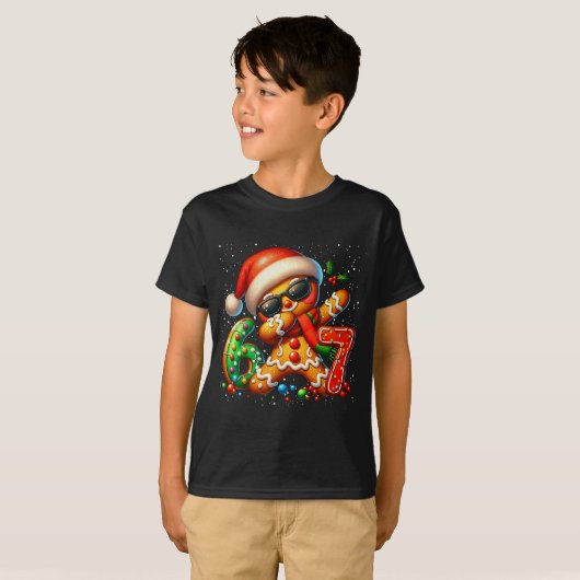 Funny Gingerbread Dabbing Six Seven 67 Meme Christ Tシャツ (正面フル)