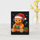 Funny Gingerbread Gaming Pjs Pajamas Christmas Xma カード (黄色い花)