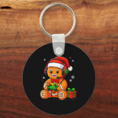 Funny Gingerbread Gaming Pjs Pajamas Christmas Xma キーホルダー (正面)