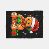 Funny Gingerbread Gaming Pjs Pajamas Christmas Xma フリースブランケット (正面(横))
