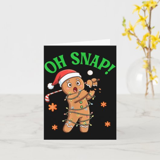Funny Gingerbread Golf Christmas Cookie Oh Snap Sa カード (黄色い花)