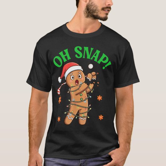 Funny Gingerbread Golf Christmas Cookie Oh Snap Sa Tシャツ (正面)