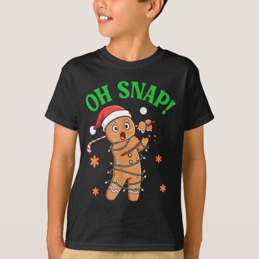 Funny Gingerbread Golf Christmas Cookie Oh Snap Sa Tシャツ (正面)