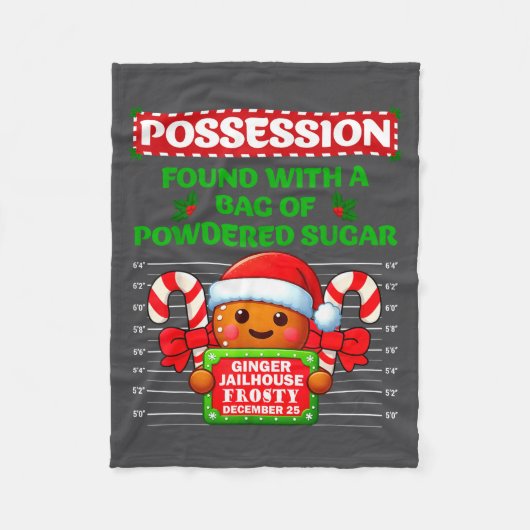 Funny Gingerbread Inmate Christmas Matching Family フリースブランケット (正面)