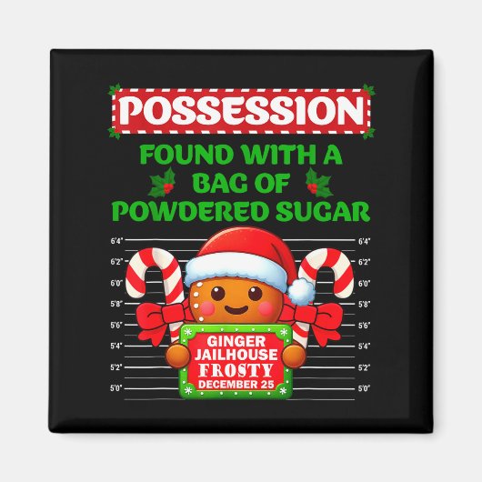 Funny Gingerbread Inmate Christmas Matching Family マグネット (正面)