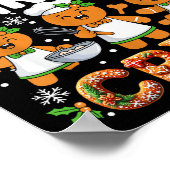 Funny Gingerbread Lovers Cookie Baking Crew Christ ポスター (角)