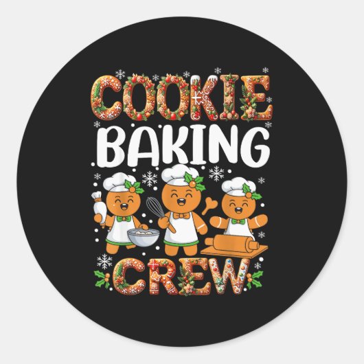 Funny Gingerbread Lovers Cookie Baking Crew Christ ラウンドシール (正面)