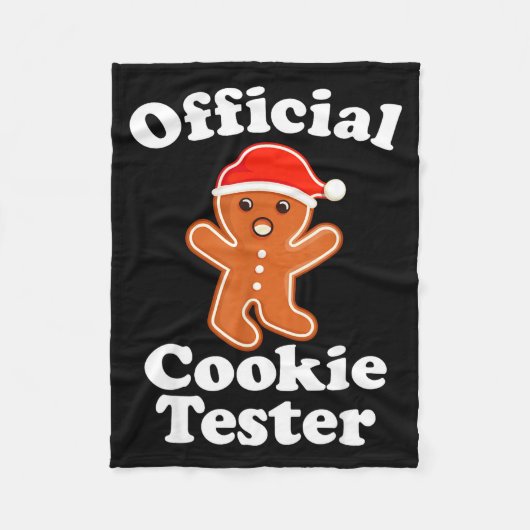 Funny Gingerbread Man Cookie Tester Christmas  フリースブランケット (正面)