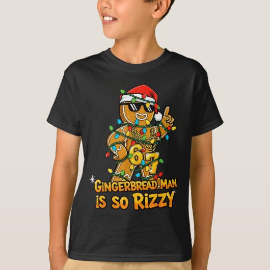 Funny Gingerbread Man Is So Rizzy Christmas Meme 6 Tシャツ (正面)