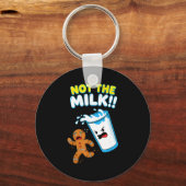 Funny Gingerbread Man Not The Milk Pun Cookies Wom キーホルダー (正面)