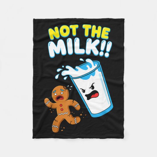 Funny Gingerbread Man Not The Milk Pun Cookies Wom フリースブランケット (正面)