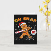 Funny Gingerbread Man Oh Snap 67 Baseball Meme Fun カード (黄色い花)