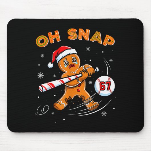 Funny Gingerbread Man Oh Snap 67 Baseball Meme Fun マウスパッド (正面)