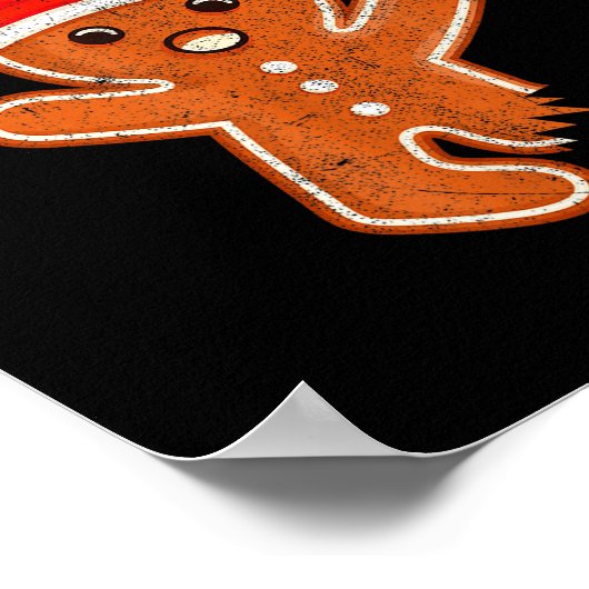 Funny Gingerbread Man Oh Snap Christmas Cookie Cos ポスター (角)