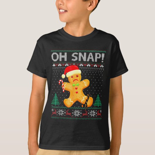 Funny Gingerbread Man Oh Snap Christmas Ugly Xmas  Tシャツ (正面)