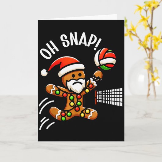 Funny Gingerbread Man Pajamas &amp; Pjs Xmas Holid カード (黄色い花)