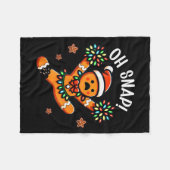 Funny Gingerbread Man Pajamas &amp; Pjs Xmas Holid フリースブランケット (正面(横))