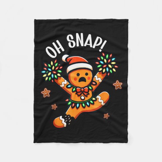 Funny Gingerbread Man Pajamas &amp; Pjs Xmas Holid フリースブランケット (正面)