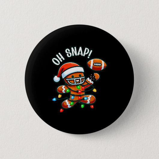 Funny Gingerbread Man Pajamas &amp; Pjs Xmas Holid 缶バッジ (正面)