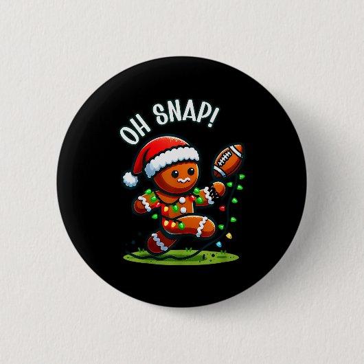 Funny Gingerbread Man Pajamas &amp; Pjs Xmas Holid 缶バッジ (正面)