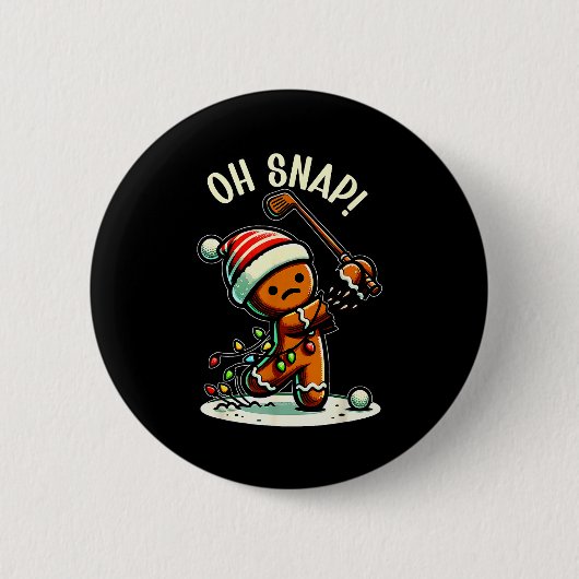 Funny Gingerbread Man Pajamas & Pjs Xmas Holid 缶バッジ (正面)