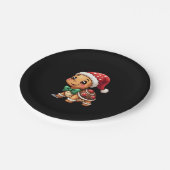 Funny Gingerbread Man Turtle Christmas Womens Mens ペーパープレート (アングル)