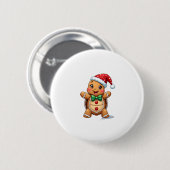 Funny Gingerbread Man Turtle Christmas Womens Mens 缶バッジ (正面&裏面)
