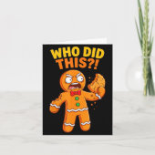 Funny Gingerbread Man Who Did This Pun Cookies Wom カード (正面)