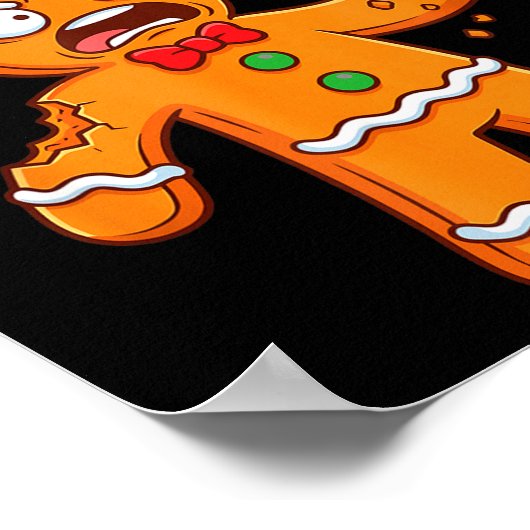 Funny Gingerbread Man Who Did This Pun Cookies Wom ポスター (角)