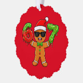 Funny Gingerbread “Melting into 2026” Ornament オーナメントカード (左)