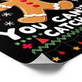 Funny Gingerbread Running Team Ugly Christmas Swea ポスター (角)