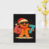 Funny Gingerbread Six Seven 67 Ice Cream Drip Chri カード (黄色い花)