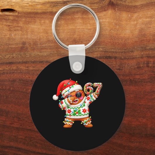 Funny Gingerbread Six Seven 67 Ice Cream Drip Chri キーホルダー (正面)