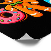 Funny Gingerbread Six Seven 67 Ice Cream Drip Chri ポスター (角)