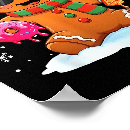 Funny Gingerbread Six Seven 67 Ice Cream Drip Chri ポスター (角)