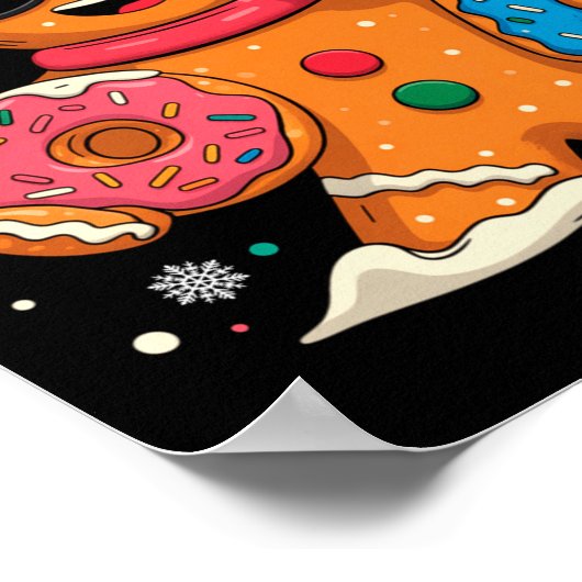 Funny Gingerbread Six Seven 67 Ice Cream Drip Chri ポスター (角)